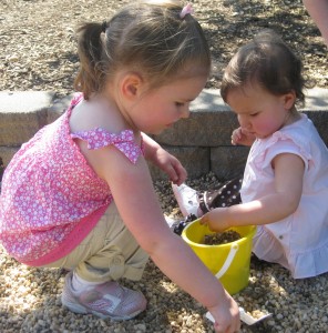 Playing in the rocks together!